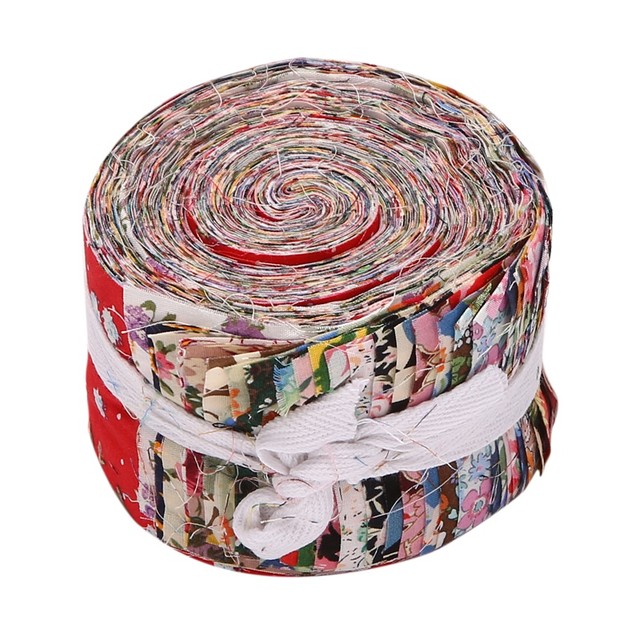 HOT SALE Fabric Strips Roll Jelly Fabric Bundles Fabric Quilting Strips  Roll Up Flower Precut Patchwork